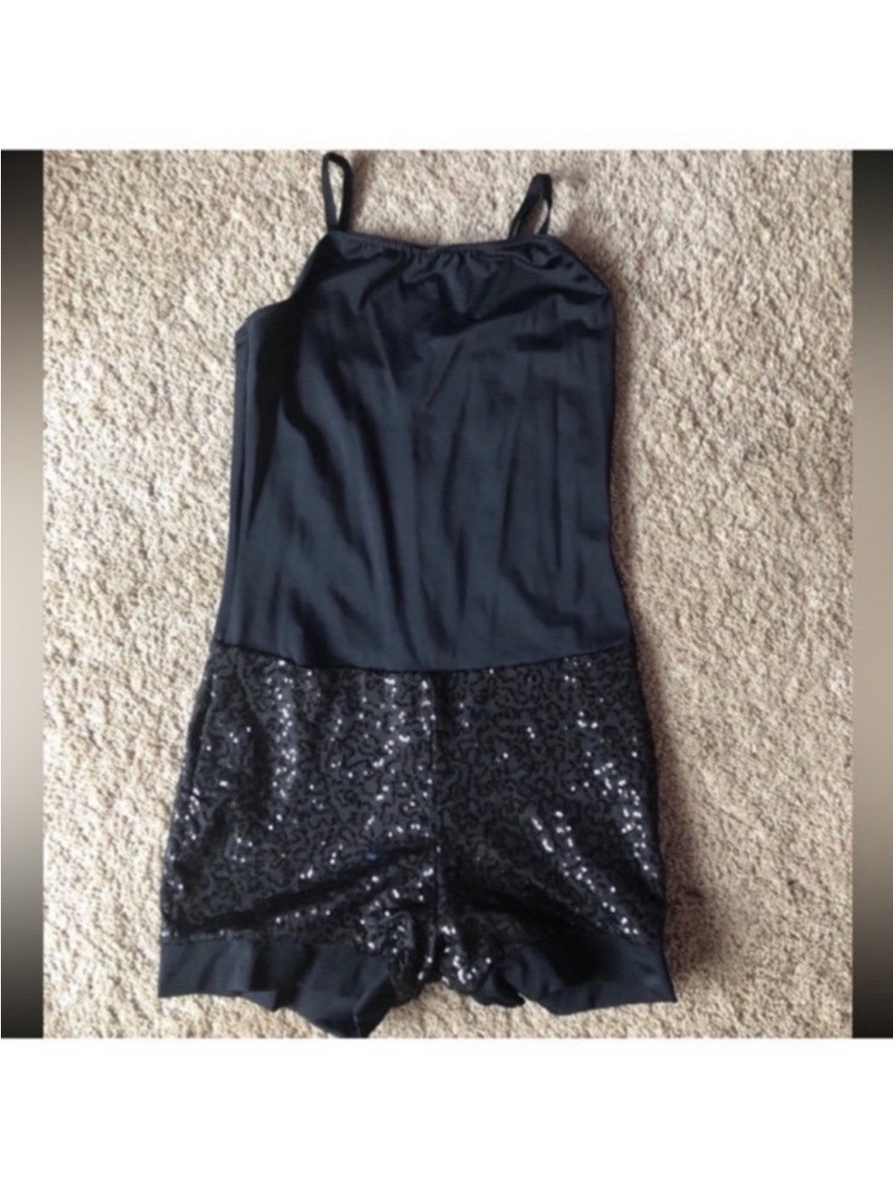 Weissman Black Sequin Dress Romper